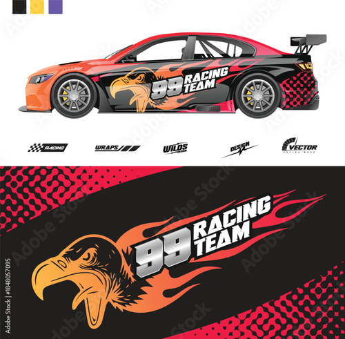 Modern Car Sticker Decal Vector Set for Automotive Vinyl, Racing and Custom Vehicle Graphics