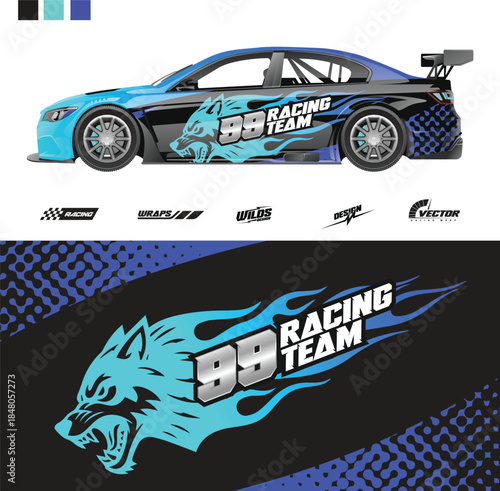 Modern Car Sticker Decal Vector Set for Automotive Vinyl, Racing and Custom Vehicle Graphics