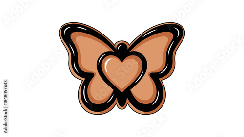 Stylized heart-shaped butterfly emblem blending elegant design with natural symbolism