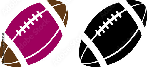 Colorful Footballs in Purple and Black Designs for Sports
