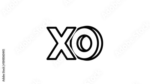 Stylized XO Typography Design in Monochrome for Modern Visual Appeal
