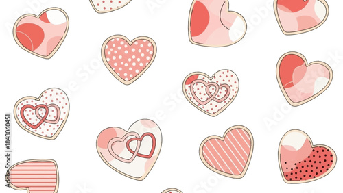 Sweet Heart Pattern with Romantic and Playful Designs for Valentine's Day Celebration