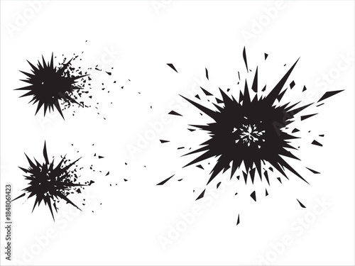 Explosion Effects Silhouettes Impact Blast Graphics Design