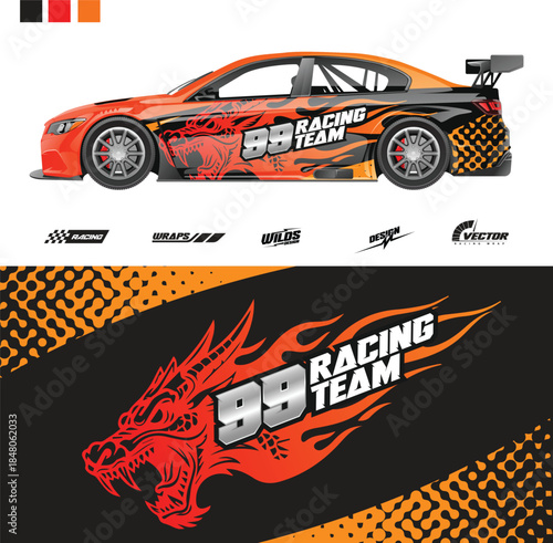 Modern Car Sticker Decal Vector Set for Automotive Vinyl, Racing and Custom Vehicle Graphics