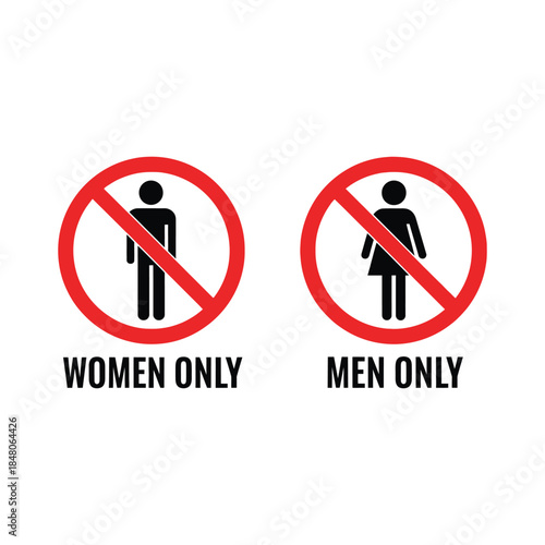 No men allowed women only signage illustration