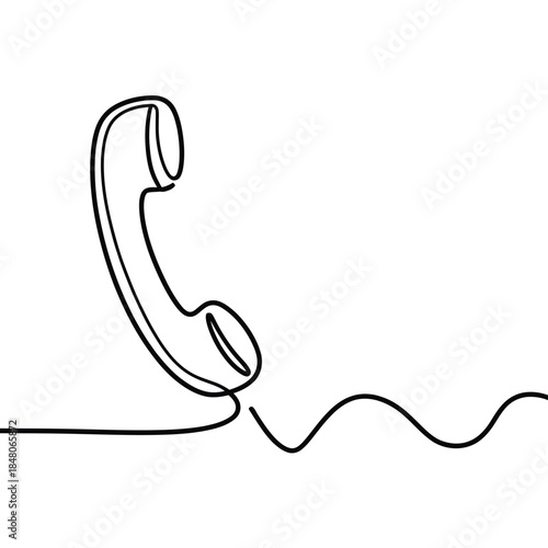 Simple line drawing of a vintage telephone handset minimalist style