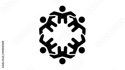 Unified community symbol representing diversity and harmony in social cohesion design