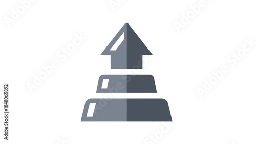 Upward Arrow Over Stacked Blocks representing progress or elevating concepts
