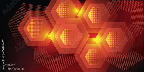 Abstract Neon shiny color lines background. colorful web template Geometric modern technology concept.  Vector illustration design.