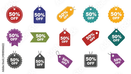 50% Discount Price Tag Icon Sheet for Sale