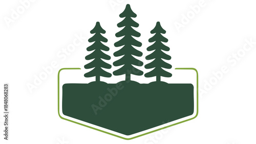 Forest emblem with three trees Vector