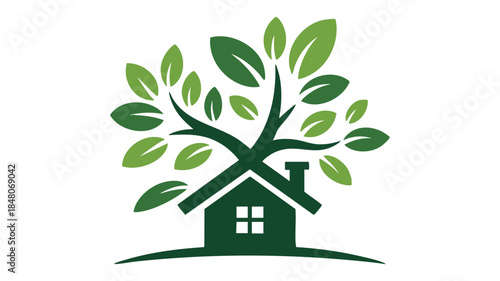 Tree house eco living Vector