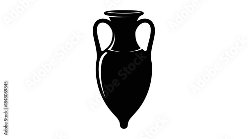 Ancient greek amphora silhouette, a classic pottery vessel for wine, oil, and storage.
