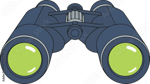 Modern binoculars, clean flat vector illustration