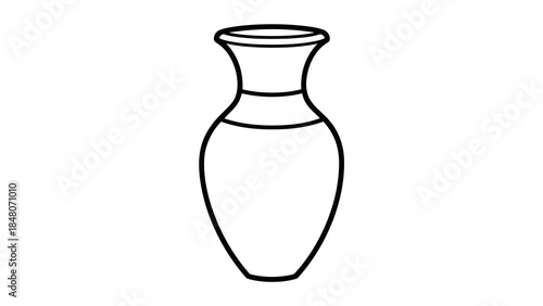 Elegant ceramic vase outline for floral arrangements and home decor decoration.