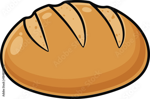 Artisan loaf of crusty bread, warm and rustic vector illustration