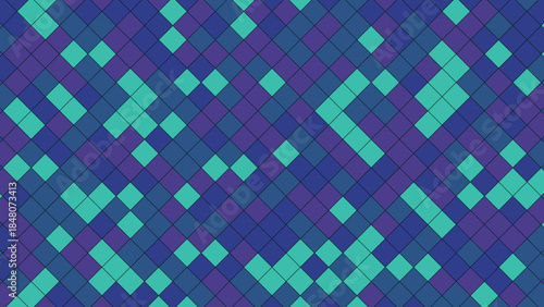 Abstract geometric pattern of colorful diamond shapes creating a dynamic mosaic.