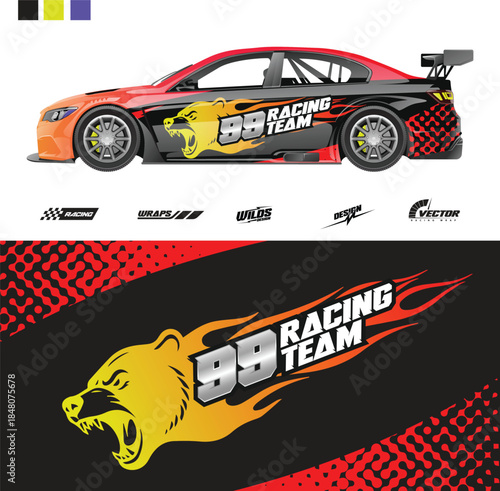 Modern Car Sticker Decal Vector Set for Automotive Vinyl, Racing and Custom Vehicle Graphics