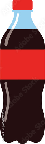 Plastic soda bottle, flat design vector illustration