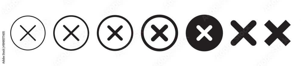 Obraz premium Close icon set. Delete icon vector. cross sign