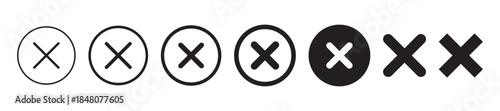 Close icon set. Delete icon vector. cross sign
