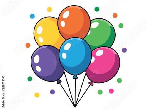 Colorful Balloons and Confetti Celebration