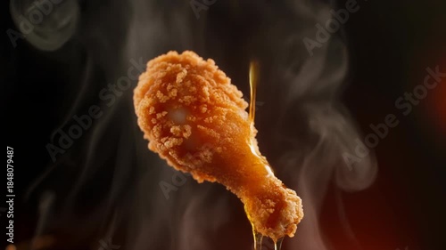 Crispy Fried Chicken Leg with Sauce Dripping.