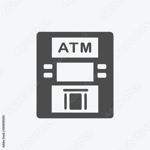 Simple Modern BlackWhite Intercom System Symbol, Communication Interface Device Flat Design