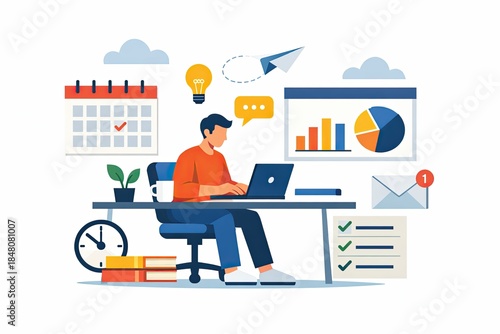 Productive Workspace with Business and Planning Elements