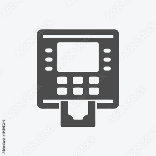 Black and White Style Icon Featuring a Security System Control Panel