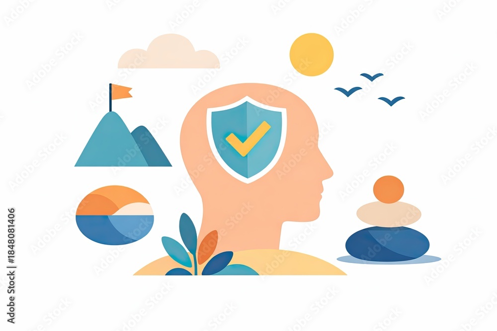 Obraz premium Mental Well-being and Personal Growth Journey