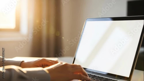 Person working on laptop in a well-lit room