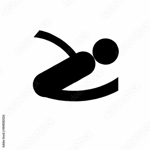 Dynamic figure in motion with flowing lines and curves