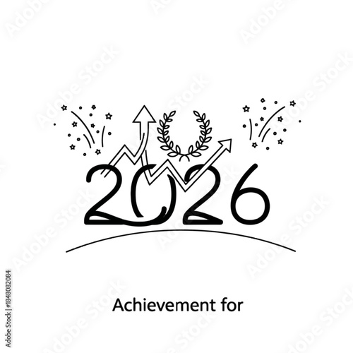 Anticipating a prosperous 2026 with symbolic upward trends and celebration