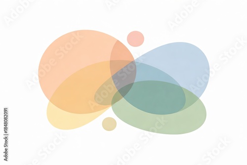 Soft Abstract Overlapping Shapes Composition