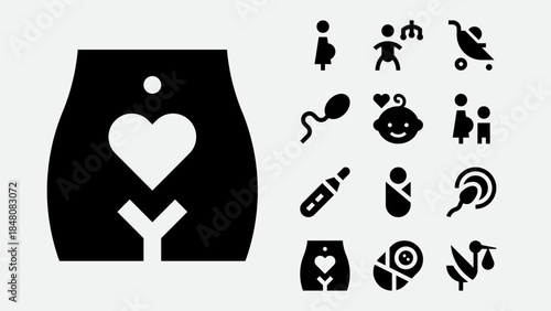 Pregnancy and Maternity Icon Set