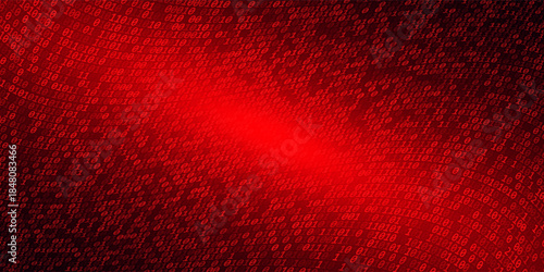 red matrix falling binary numbers cyber futuristic banner background template
