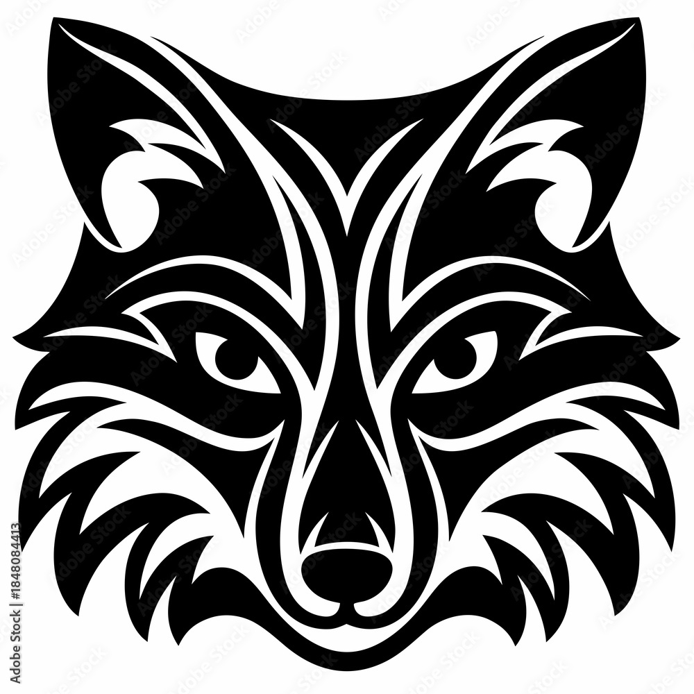 Obraz premium Tribal Fox Head Graphic Design