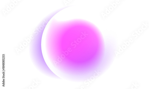 Abstract purple spherical colored form, isolated on white