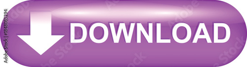 download button for internet website use. Blue Download icon on isolated white background with shadow.