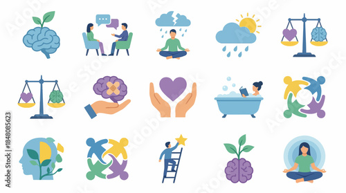 mental health icon Set