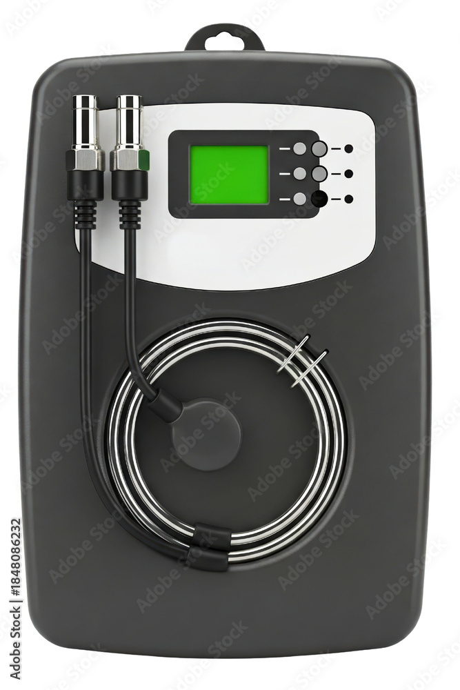 Fototapeta premium Portable digital electronic measuring device with probes isolated on a transparent background