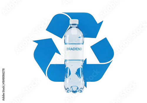 Plastic Bottle Recycling Concept Isolated on Black Background