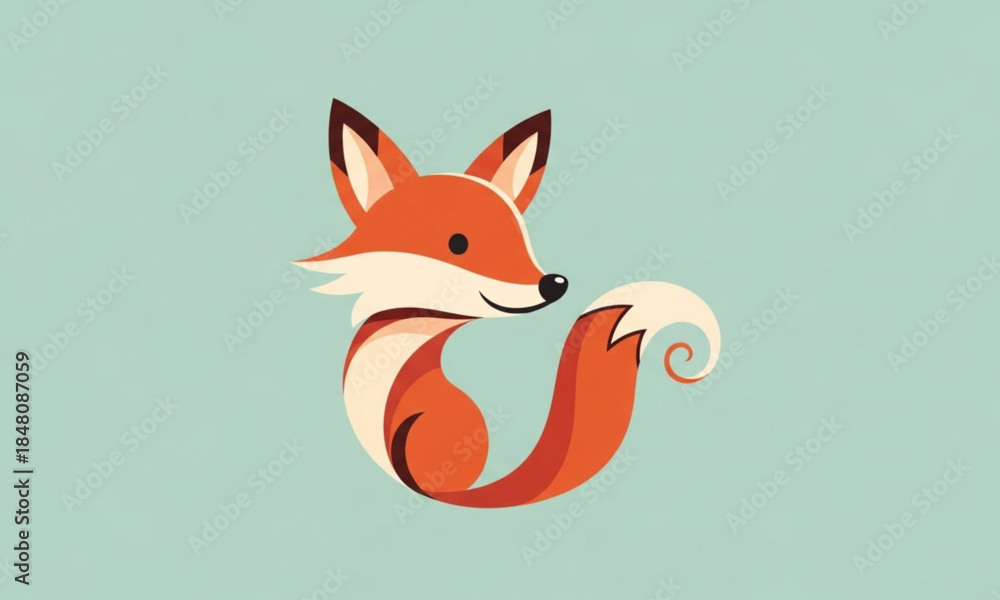 Obraz premium red fox on a white background