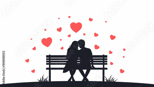 Couple sitting on a bench.