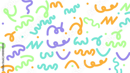 Vibrant Colorful Abstract Swirl Lines Set. Dynamic Gradient Curved Ribbon Strokes on White Background. Vibrant Rainbow Gradient Squiggles Set Colorful Abstract Curly Lines Swirls Vector Elements.