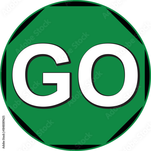 Stop and Go Sign. Vector illustration of Stop and Go sign isolated on pure white. EPS file available.