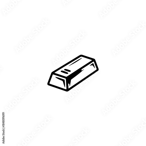 Vector illustration gold bar illustration with a reflective surface and shadow