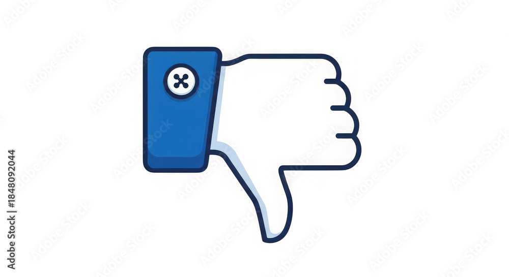 Fototapeta premium Thumbs down emoji with smartphone