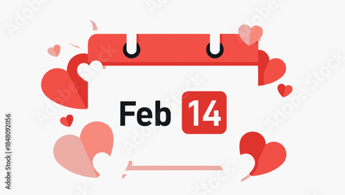 Valentines Day Calendar Page February 14.